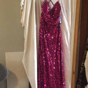 Pink sequinned gown
